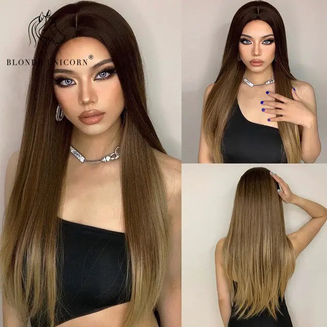 Synthetic Long Brown Wig