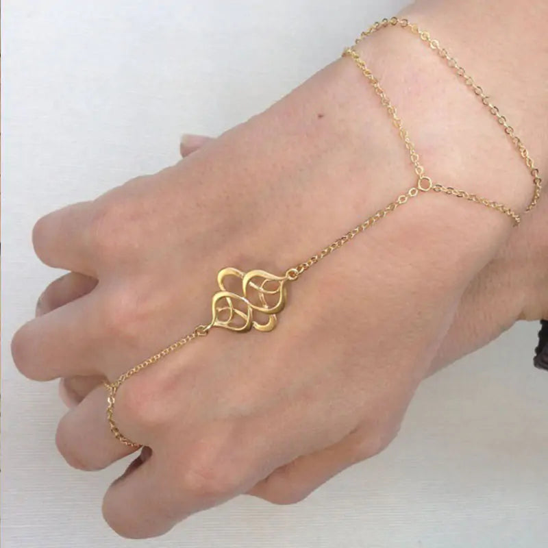 Bohemian Gold Finger Bracelet