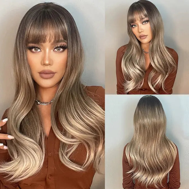 Synthetic Long Brown Wig