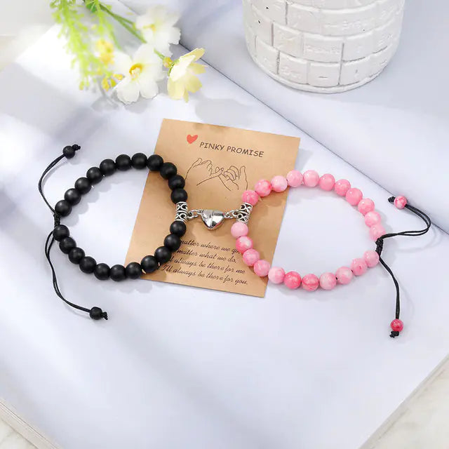 Natural Stone Beads Couple Magnetic Bracelets