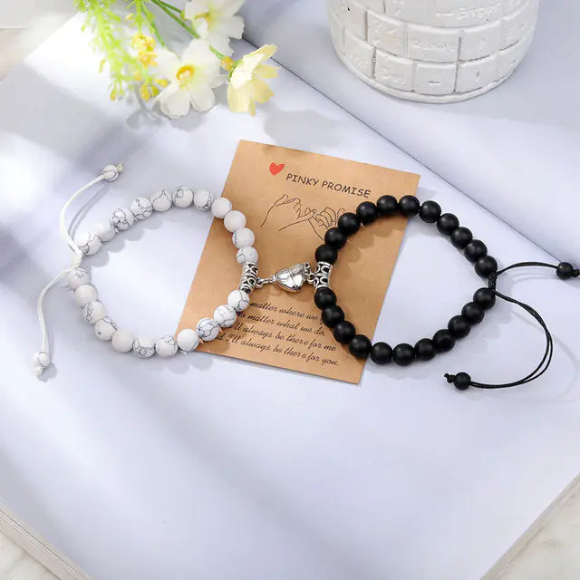 Natural Stone Beads Couple Magnetic Bracelets