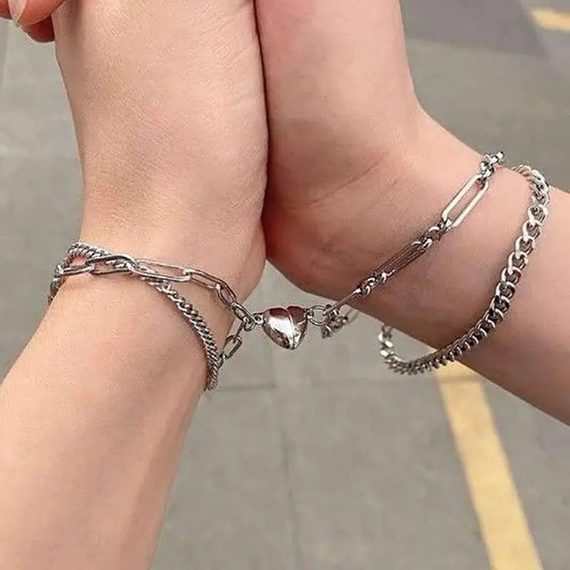 Halves Heart Magnetic Couple Bracelets