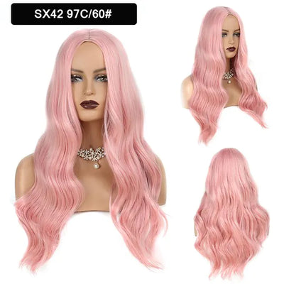 Wavy Middle Part Wigs